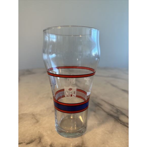 VINTAGE 1992 Collab Official NYG New York Giants Coca Cola Glass Retro Cup NFL - Picture 3 of 8